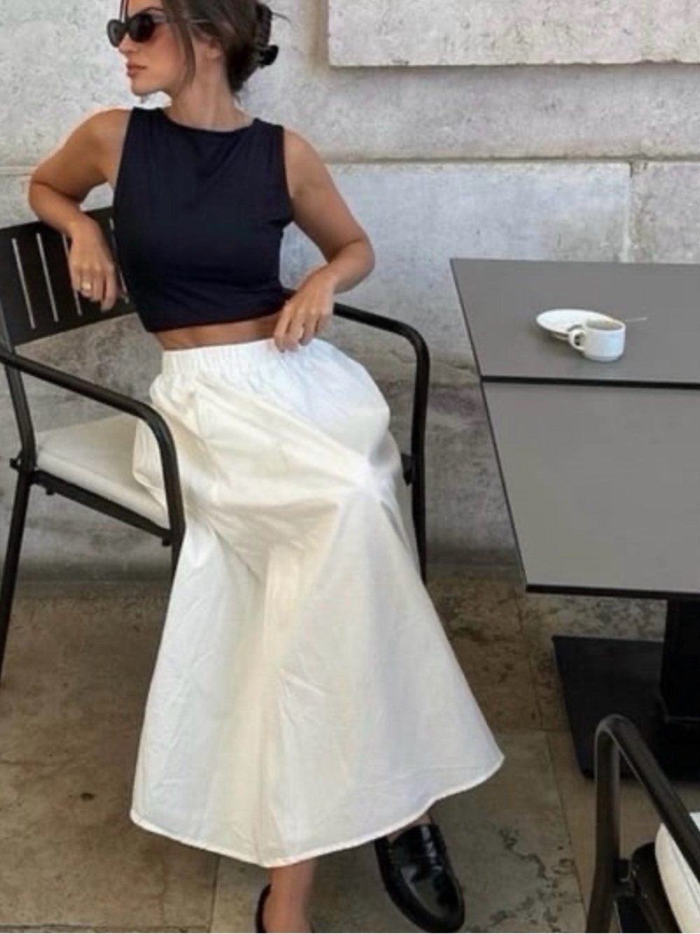 NA-KD Elastic Waist Cotton Midi Skirt w/pockets  NWT